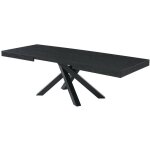 Vente - unique - table � manger extensible 6 � 10 personnes en mdf et m�tal - noir - catonav