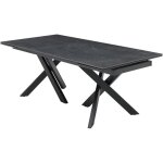 Vente - unique - table � manger extensible 8 � 12 personnes en verre tremp� et c�ramique - effet marbre ...