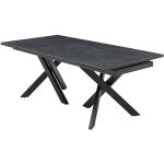 Vente - unique - table � manger extensible 8 � 12 personnes en verre tremp� et c�ramique - effet marbre ...