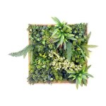 Vente - unique - tableau vgtal synthtique 55 x 55 cm - cadre naturel, feuillage vert - lovark