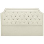 T�te de lit capitonn�e 150 cm - tissu - beige - johene