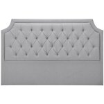 Vente - unique - t�te de lit capitonn�e 150 cm - tissu - gris clair - johene