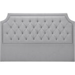 Vente - unique - t�te de lit capitonn�e 150 cm - tissu - gris clair - johene
