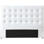 Vente - unique - t�te de lit capitonn�e 160 cm - simili - blanc - francesco