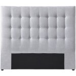 Vente - unique - t�te de lit capitonn�e 160 cm - tissu - gris clair - francesco