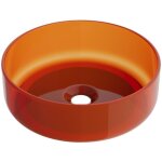 Vasque � poser ronde translucide en r�sine - 40 cm - orange - spavo