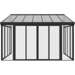 Vente - unique - vranda en aluminium et polycarbonate avec protection uv - 12 m - anthracite - mathilda ...