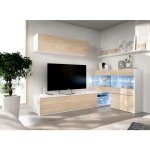 Dmora - unit murale adams, ensemble de salon d'angle modulaire, meuble de salon multi - positions avec ...