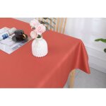 Nappe enduite avec traitement antitache terracotta carrée 180 x 180 cm Nappe enduite avec traitement antitache terracotta carrée 180 x 180 cm