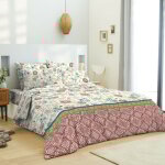 Univers decor - pack complet housse de couette réversible pour lit 140 x 190 cm nature rouge Univers decor - pack complet housse de couette réversible pour lit 140 x 190 cm nature rouge