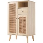 Urban meuble buffet effet chne avec 2 portes en tissage rotin et 1 tiroir veldtblade