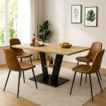 Urban meuble ensemble de salle � manger extensible avec table effet bois clair (118 - 157) et 4 chaises ...