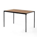 Urban meuble table de salle  manger rectangulaire effet bois de style industriel pieds noirs 120x75cm ...