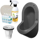 Urinoir sans eau encastrable ti'pi gris + kit valve parachute + pack entretien