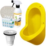 Urinoir sans eau encastrable ti'pi jaune + kit valve parachute + pack entretien