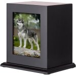 Urne funraire pour animaux de compagnie, chien ou chat, urne funraire commmorative en bois massif ...