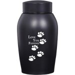 Urne funraire pour chien - urne funraire pour chat - je t'aimerai toujours - acier inoxydable - noir ...