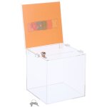 Urne relaxdays en acrylique transparente, verrouillable, insert feuilles, couvercle rabattable, 40, 5 ...