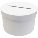 Urne - ronde - blanche - 24, 5x24, 5x15cm - anniversaire - mariage - personnalisable