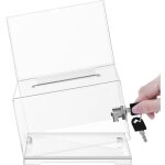 Urne transparente plexi en plastique avec verrou - boite a suggestions de l 11, 5 x l 16 x h 10 cm - ...