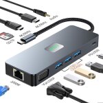 Usb c, usb docking station usb - c adaptateur 11 - in - 1 multiport pour macbook pro air m1, 4k 60hz ...