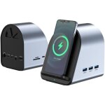 Usb c wowssyo adaptateur 11 - en - 1, chargeur sans fil, ethernet lan rj45, 100w pd, 3 usb - a 5gbps, ...