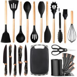 Ustensiles de cuisine set de 20, silicone antiadh�sif accessoires de cuisine, ensemble complet d'ustensiles ...