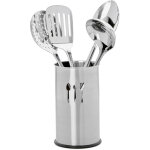 Ustensiles de cuisine set de 4 en inox avec récipient porte - ustensiles, argenté - relaxdays Ustensiles de cuisine set de 4 en inox avec récipient porte - ustensiles, argenté - relaxdays