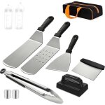 Ustensiles pour plancha 10 pi�ces spatule pour barbecue acier inoxydable accessoire plancha kit plancha ...