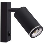 Spot mural led gu10 rglable v - tac avec interrupteur et douille, noir