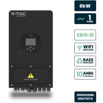V - tac - onduleur hybride monophas ip65 waterproof 6kw noir