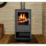 V05 - po�le � bois capri 7, 6 kw ? classe �nerg�tique a + ? rev�tement en acier ? sortie des fum�es �150 ...