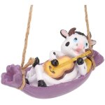Vache jouant de la guitare statue de jardin vif mignon suspendu r�sine b�tail sculpture art d�coration ...