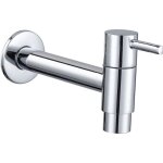 Vadrouille robinet mural noir, robinet froid, acier inoxydable �conomiseur d'eau pour salle de bain, ...