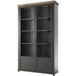 Vaisselier 2 portes martin vert et bois