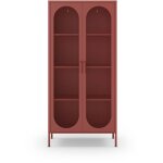 Vaisselier 2 portes en mtal h170cm - terracotta - zio