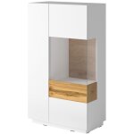 Vaisselier 2 portes ouverture droite andrea blanc et bois Vaisselier 2 portes ouverture droite andrea blanc et bois