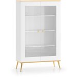 Vaisselier 2 portes zora blanc et dor