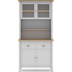 Vaisselier 4 portes 2 tiroirs en bois massif blanc 90 cm - macha Vaisselier 4 portes 2 tiroirs en bois massif blanc 90 cm - macha