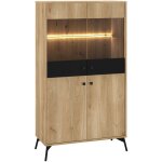 Vaisselier 4 portes led elara bois et noir Vaisselier 4 portes led elara bois et noir