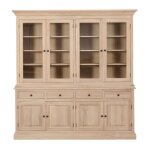 Vaisselier en chne blanchi 4 portes vitres 4 tiroirs 4 portes bois - victoria
