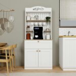 Vaisselier cuisine blanc 2 portes, niche machine � caf� varen