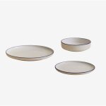 Vaisselle de 12 pi�ces en gr�s ronilena sklum blanc gardenia - bleu ken