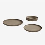 Vaisselle de 12 pi�ces en gr�s ronilena sklum cedar brown - marron