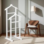 Valet de chambre double - bois blanc, vide - poches sitia