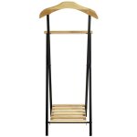 Valet de nuit , valet de chambre en bois massif coloris naturel et métal noir - longueur 45 x profondeur ... Valet de nuit , valet de chambre en bois massif coloris naturel et métal noir - longueur 45 x profondeur ...