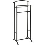 Valet de nuit double en m�tal noir - longueur 48 x hauteur 107 x profondeur 36 cm