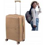 Valise beige moyen � roulettes, fonctionnelle, �l�gante et tendance, 65 l, wowbag 7905 m champagne