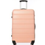Valise grande � coque rigide 75cm - abs - 4 roues - mot de passe - rose