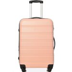 Valise moyenne � coque rigide 65cm - abs - rose - 4 roues - l�g�re